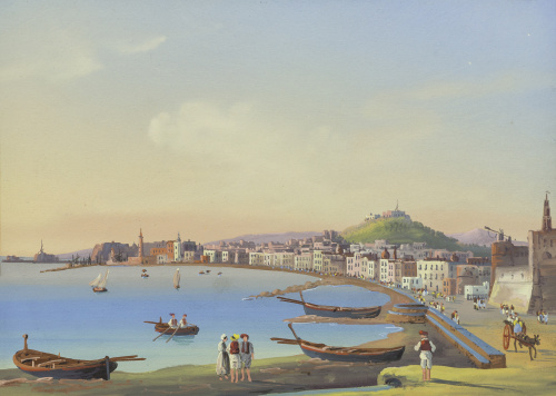 ESCUELA NAPOLITANA, SIGLO XIXVista nocturna con el Vesubio