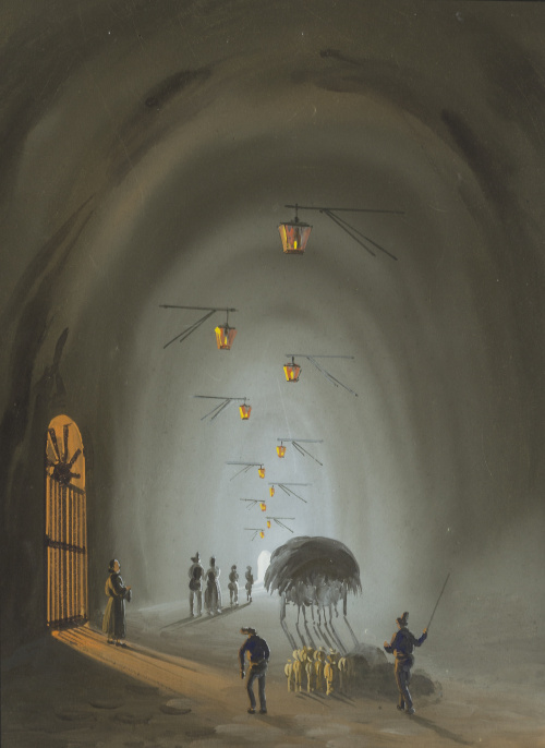 ESCUELA NAPOLITANA, SIGLO XIXVista nocturna con el Vesubio