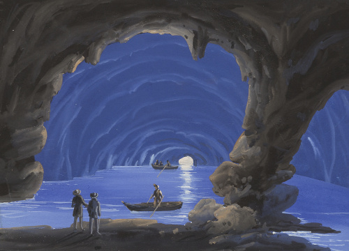 ESCUELA NAPOLITANA, SIGLO XIXVista nocturna con el Vesubio