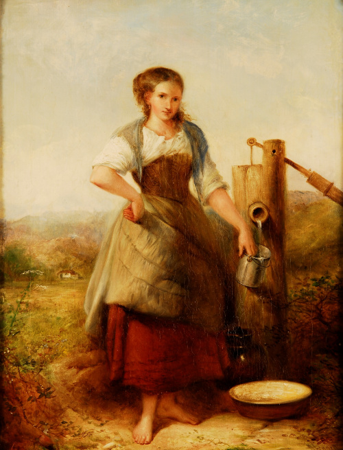 ESCUELA EUROPEA, MITAD SIGLO XIXMujer junto a una fuente