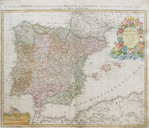 JOHANN BAPTIST HOMANN (1664-1724)Mapa de España