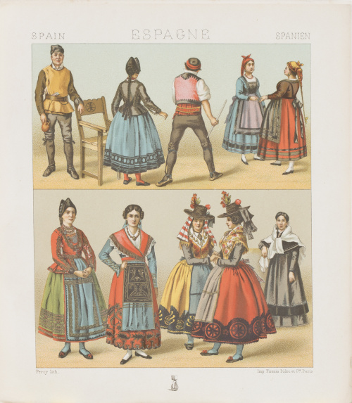 Charles Auguste Albert Racinet (1825-1893)“Espagne: costum