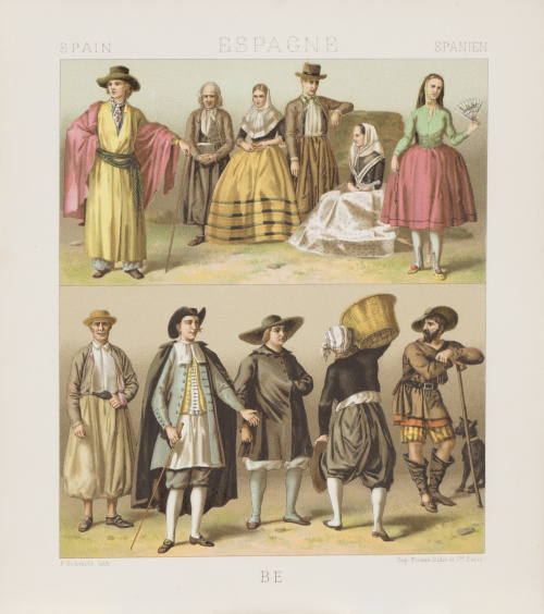 Charles Auguste Albert Racinet (1825-1893)“Espagne: costum