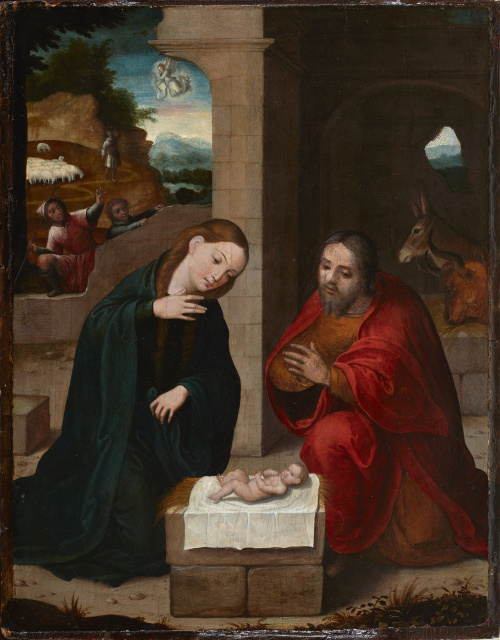 JUAN CORREA DE VIVAR (Toledo, hacia 1510-1566)NatividadHa