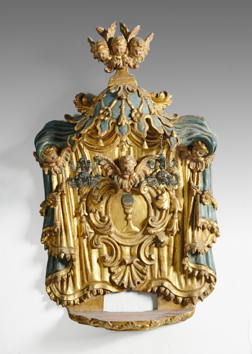 Expositor para la Sagrada Forma con forma de baldaquino, de