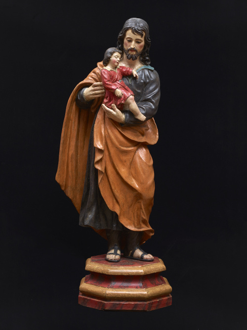 ESCUELA ESPAÑOLA, HACIA 1700 “San José con el Niño”