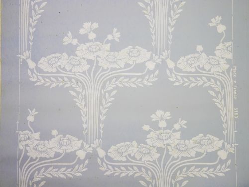 Lote de quince rollos de papel pintado Art Nouveau en azul 