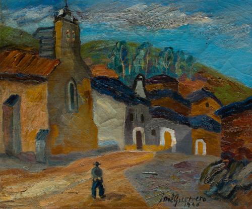 JOSÉ GUERRERO (Granada, 1914 - 1992)“Vista de pueblo”, 1946