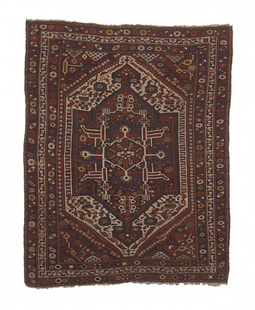 Alfombra en lana Ghashqai, Persia, h. 1870.
