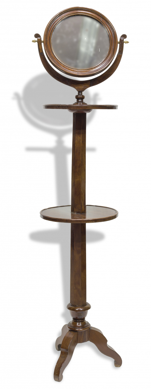 Tocador de pie masculino de madera de nogal, con pies de tr