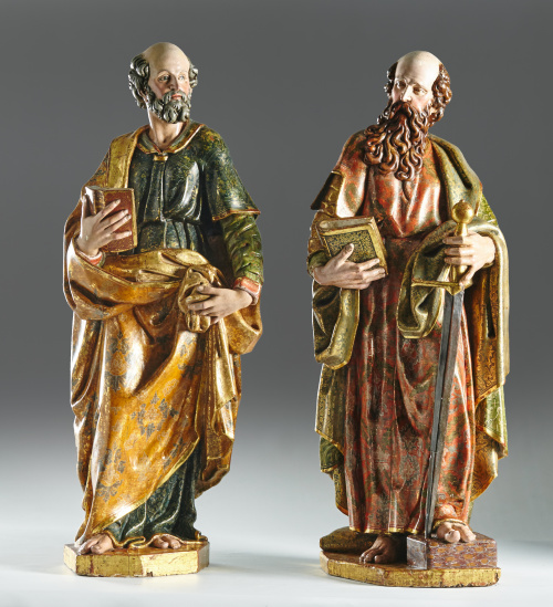 Escuela aragonesa, S. XVI.“San Pablo y San Pedro”.Madera 