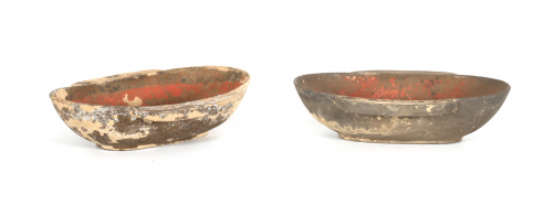 Pareja de copas para vino en terracota.Dinastía Han (206 a