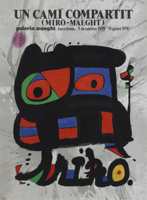 Cartel litográfico de la exposición Joan Miró en la Galería
