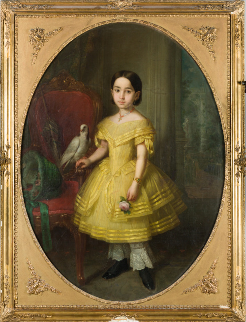 JOSÉ MARÍA ROMERO Y LÓPEZ (1815- 1880)Retrato de niña con 