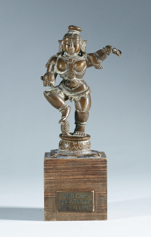 “Krishna” figura de bronceIndia, S. XVIII-XIX