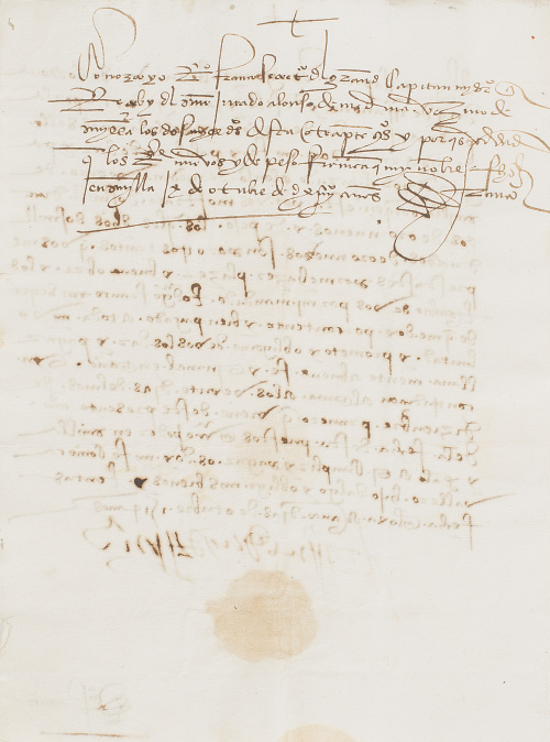 Carta de crédito autógrafa de 2000 ducados pedidos por Gonz