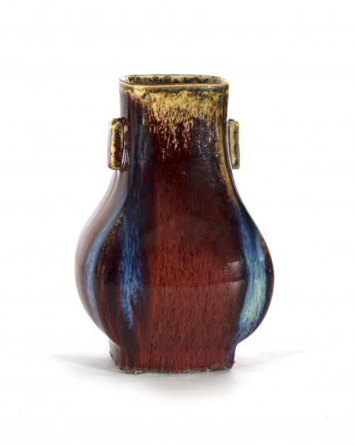 Jarrón en porcelana “flambé-glazed”China, mediados S. XX