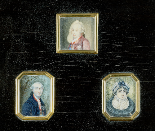 ESCUELA CENTROEUROPEA, SIGLO XVIIITres miniaturas en el mi