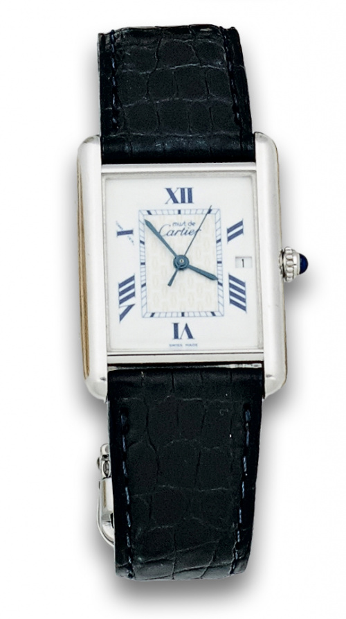 Reloj Must Tank de Cartier en plata con estuche ,papeles y 