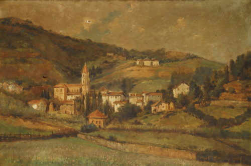 ESCUELA ESPAÑOLA pp.s.XXVista de pueblo