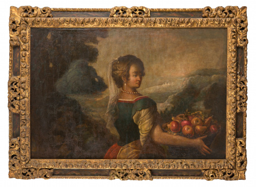 ESCUELA ESPAÑOLA, SIGLO XVII Y POSTERIORMujer con cesta de