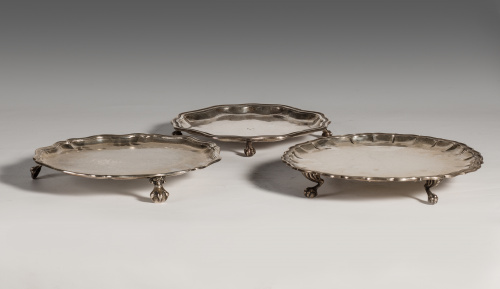 Salvilla en plata española punzonada.Toledo, s.XX.