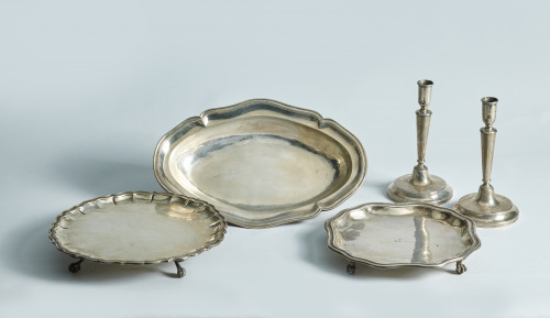 Salvilla en plata española punzonada.Toledo, s.XX.