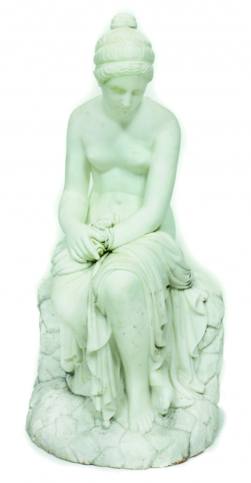 “Mujer alada”Escultura en mármol blanco.Posiblemente Ital