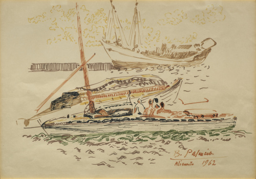 BENJAMÍN PALENCIA (Barrax, 1894 - Madrid, 1980)“Barcas en 