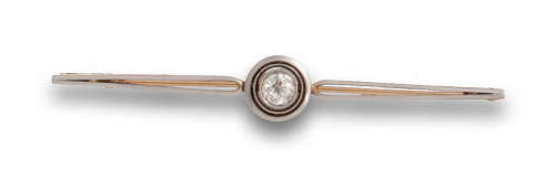 Broche alfiler Art Decó con brillante de talla antigua en m