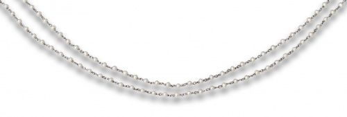 Collar largo de perlas cultivadas en cadena de oro blanco d