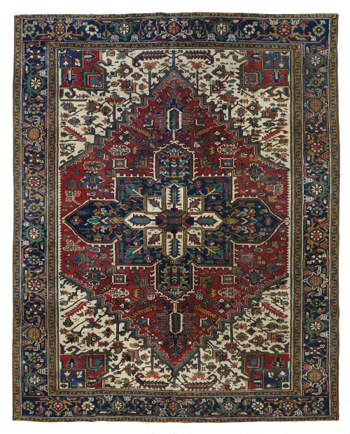 Alfonbra de Heriz anudada a mano en lana.Irán