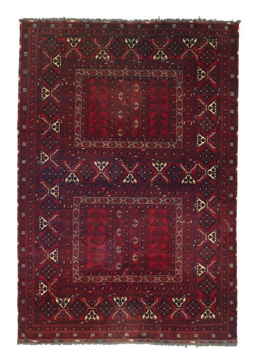 Antigua alfombra tribal en lana Ersari Ensi.