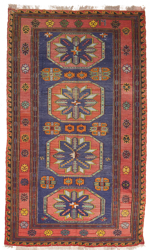 Alfombra caucásica KAZAL SOUMAK. Suroeste del Cáucasico.