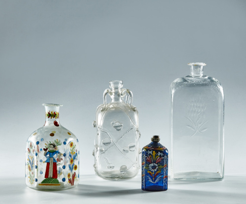 Botella en vidrio soplado.Castilla, Cadalso de los Vidrios