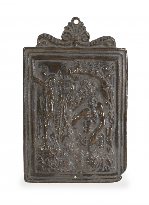 “San Jerónimo”.Placa devocional en bronce.Trabajo italia