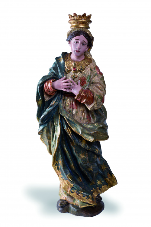 Virgen DolorosaMadera de cedro tallada, policromada , esto
