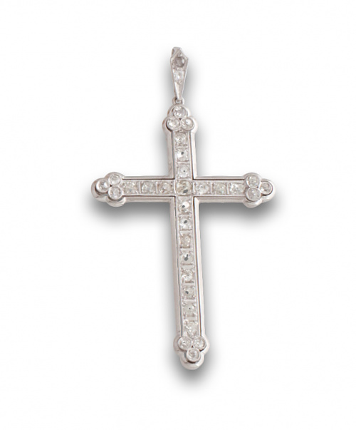 Cruz colgante de brillantes de talla antigua de pps de s. X