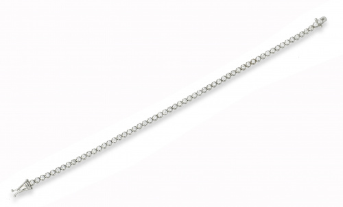 Pulsera rivière de brillantes que suman 2 ct en garras de o