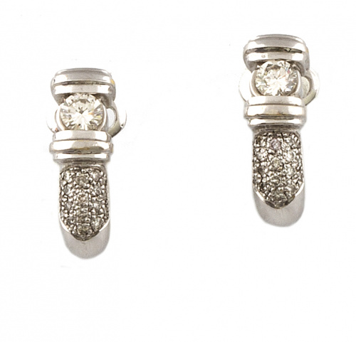 Pendientes encabezados por brillante superior en banda de p