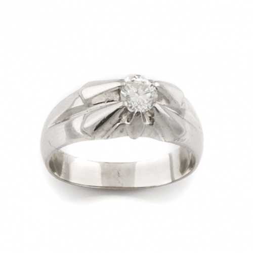 Sortija con solitario de brillante de 0,50 ct en  montura d