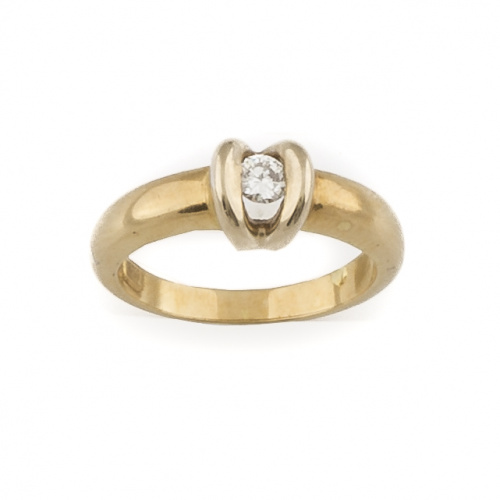 Sortija con solitario de brillante de 0,22 ct en montura de