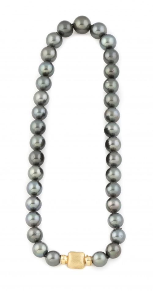 Collar de perlas de Tahiti con tamaño graduado entre 14 y 1
