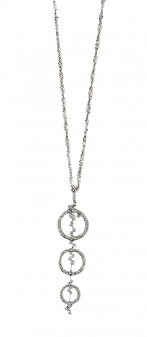 Pendentif de brillantes con círculos decrecientes unidos en