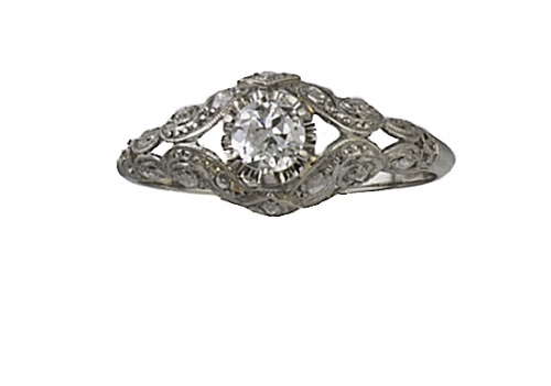 Sortija de pp.S.XX con un brillante central de 0,25 ct apro