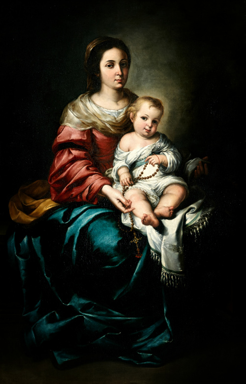 BARTOLOMÉ ESTEBAN MURILLO (1617-1682)Virgen del Rosario co