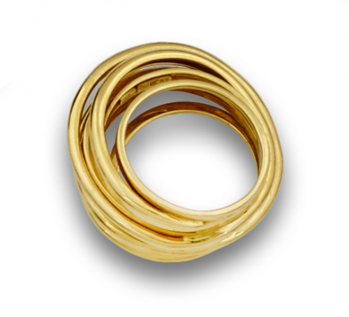 Sortija Italiana de varios aros unidos de diferentes altura