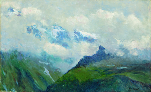 AURELIANO DE BERUETE  (Madrid, 1845-1912)Montañas nevadas