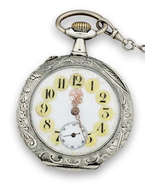 Reloj Lepine en plata de pps s XX Patent . Regulateur . 422