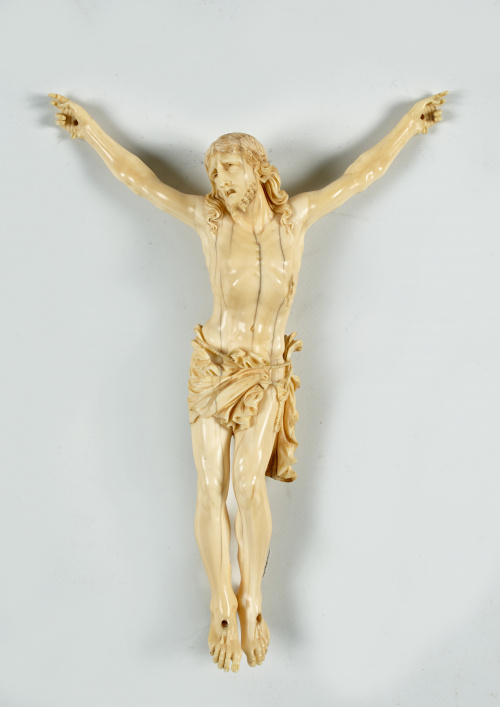 Escuela europea, S. XVIII-XIX.“Cristo”Marfil tallado.